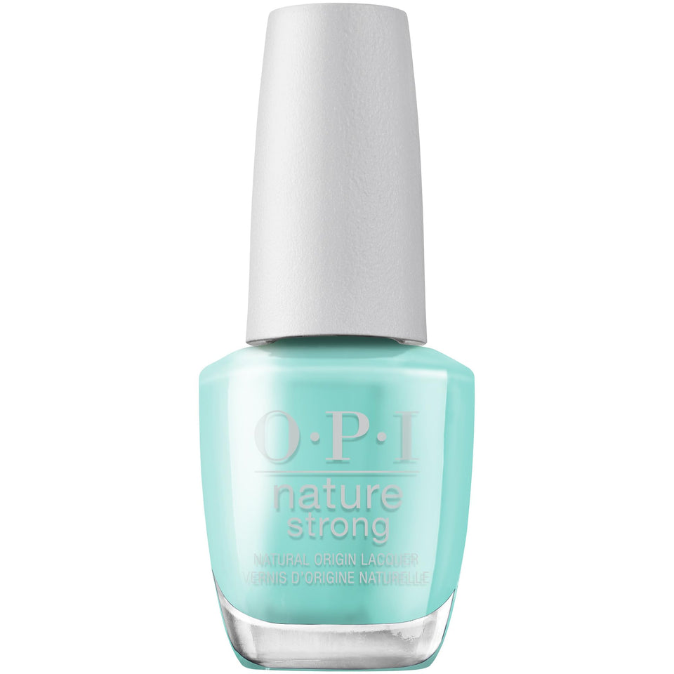 OPI Nature Strong front bottle showing vibrant turquoise shade and shine