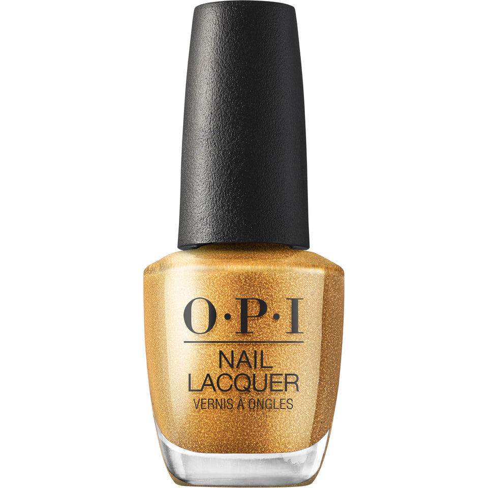 OPI Nougat by Nature bottle front view showing warm gold finish and shine