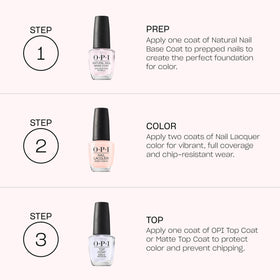OPI bottle cap and polish texture detail emphasizing Nougat by Nature glossy finish