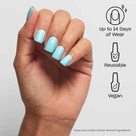 OPI close-up of single squoval tip showing smooth finish and chip-resistant benefit