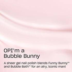OPI brush stroke swatch of OPI’m a Bubble Bunny illustrating sheer buildable color