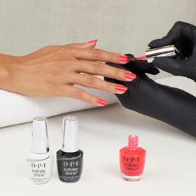 OPI removal demo with cotton pad showing easy polish removal benefit