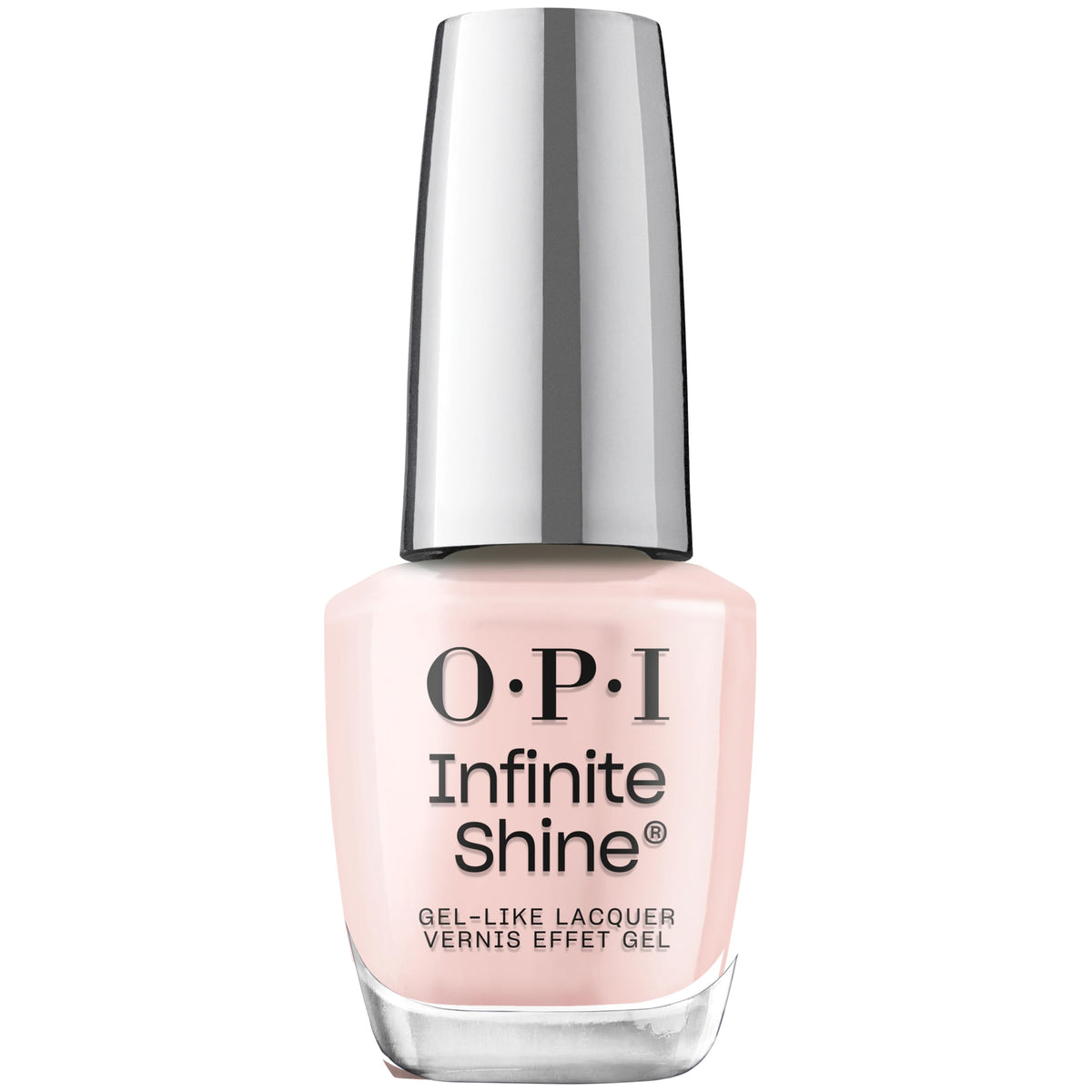 OPI Passion bottle front view showing pale pink shade and glossy finish benefit