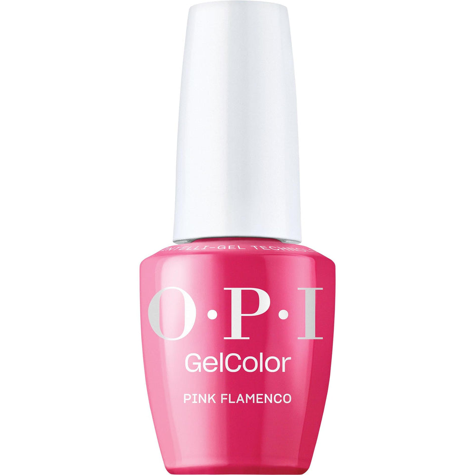 OPI Pink Flamenco front bottle showing bright pink shade and glossy finish