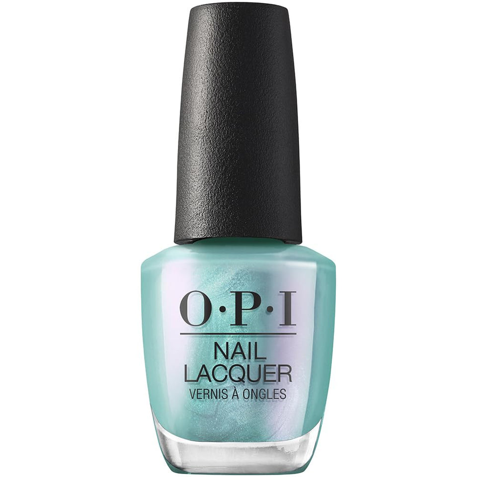 OPI bottle front view showing Pisces the Future blue pearl shade and glossy finish