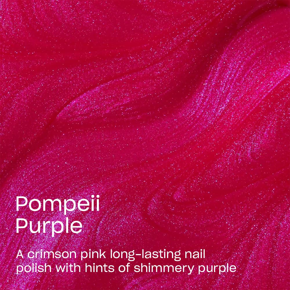 OPI bottle label close-up of Pompeii Purple emphasizing formula and shade name