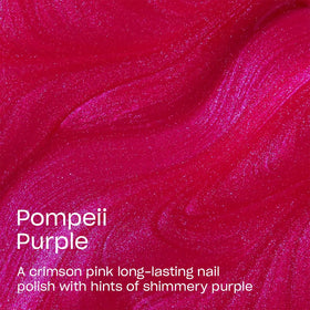 OPI bottle label close-up of Pompeii Purple emphasizing formula and shade name