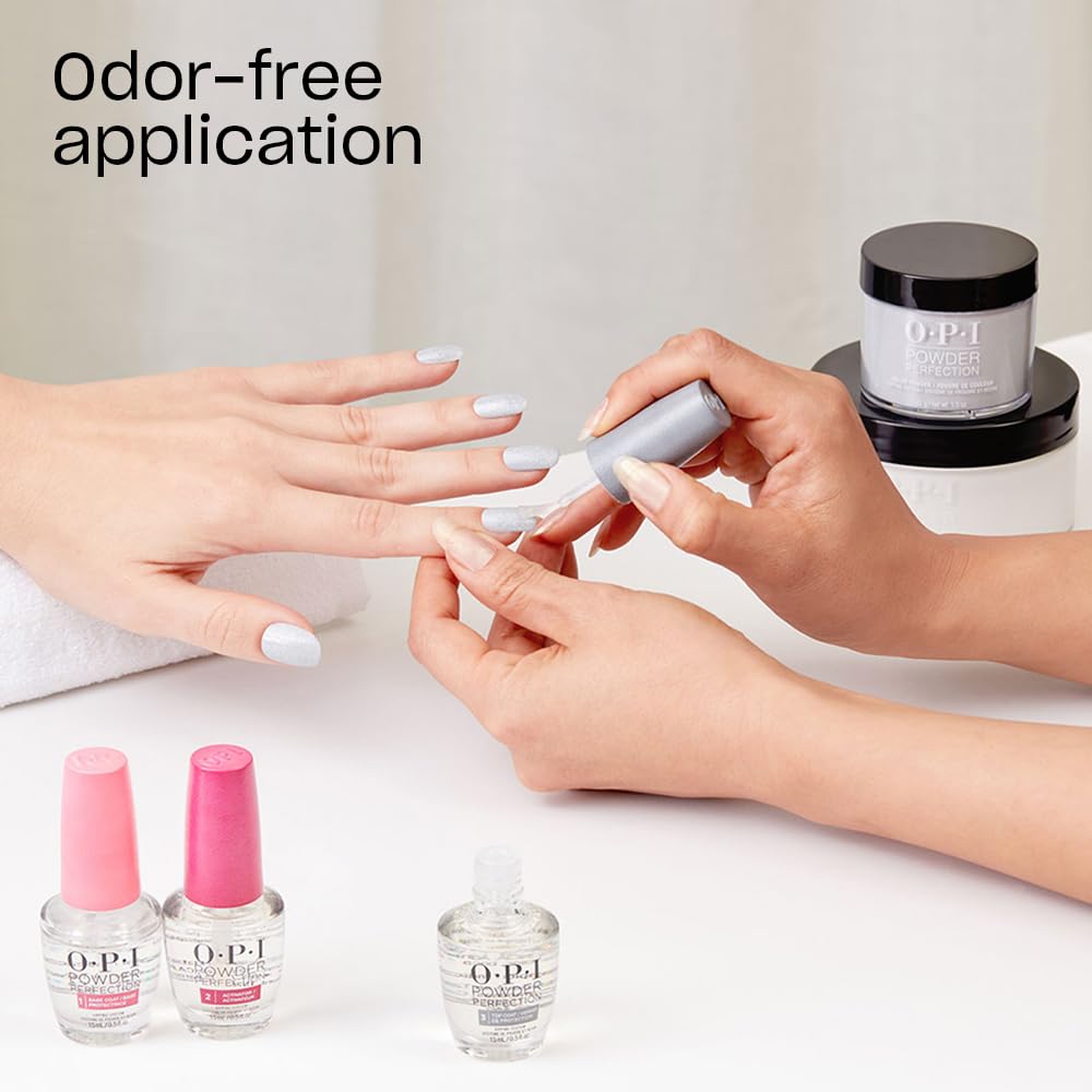 OPI lifestyle handshot at cafe illustrating natural-looking manicure confidence benefit