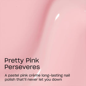 OPI painted fingernails swatch demonstrating opaque pastel pink longevity