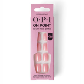 OPI Princesses Rule front packaging showing full press-on set and glue for quick salon look