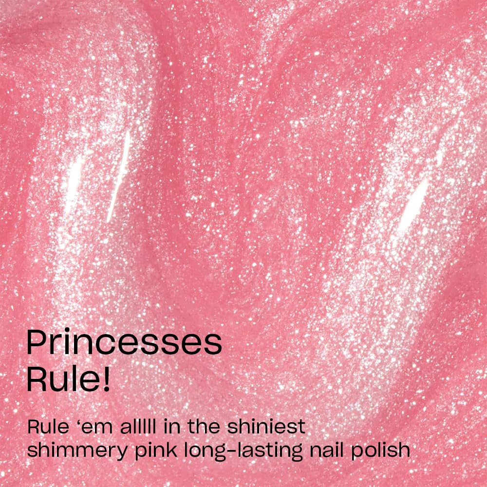 OPI nail wheel swatch of Princesses Rule! showing sheer pink shimmer layering