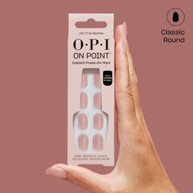 OPI Put It In Neutral pack contents including tips and glue for ready use
