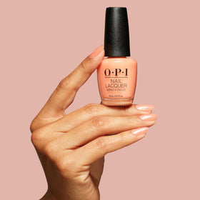 OPI Queens Rule bottle label detail featuring OPI branding and shade name clearly