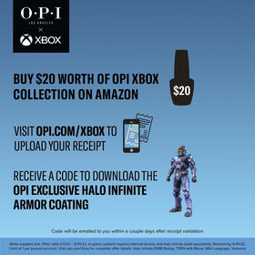 OPI bottle label detail showing product name and collection info