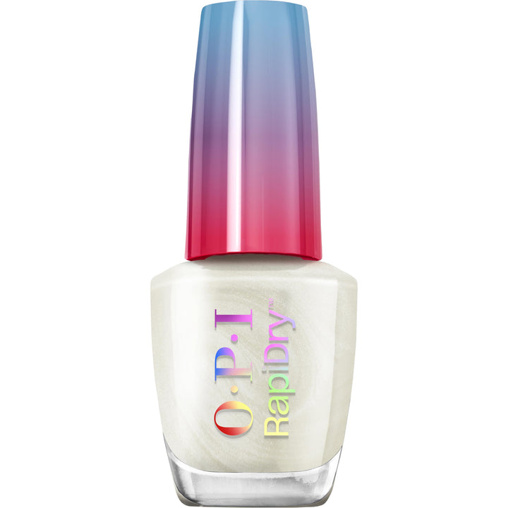 OPI bottle front view showing pearl white shade and fast-dry benefit