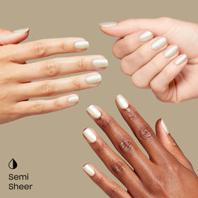 OPI swatch on tip showing pearlescent finish and buildable opacity