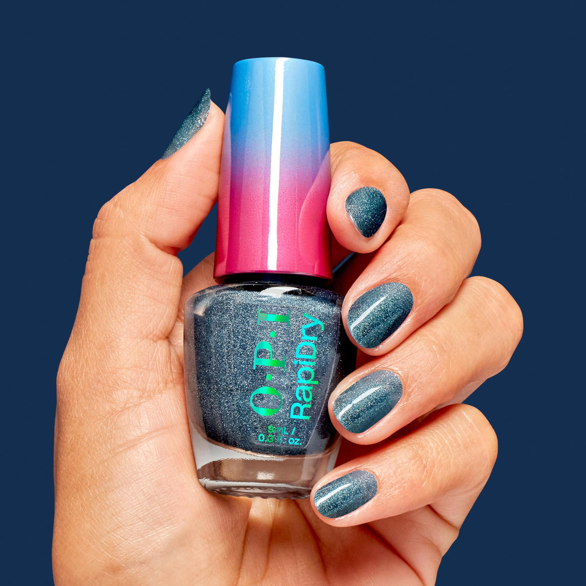 OPI polish texture close-up highlighting shimmer particles and smooth leveling