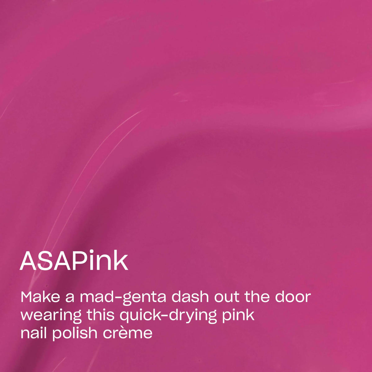OPI swatch of ASAPink on white card illustrating opaque bright pink crème finish