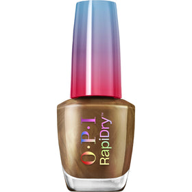 OPI bottle front packaging showing Fast Foodie shade and glossy finish benefit