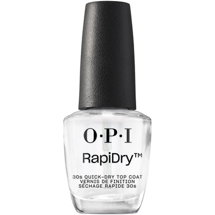 OPI RapiDry front bottle showing label and glossy finish benefit