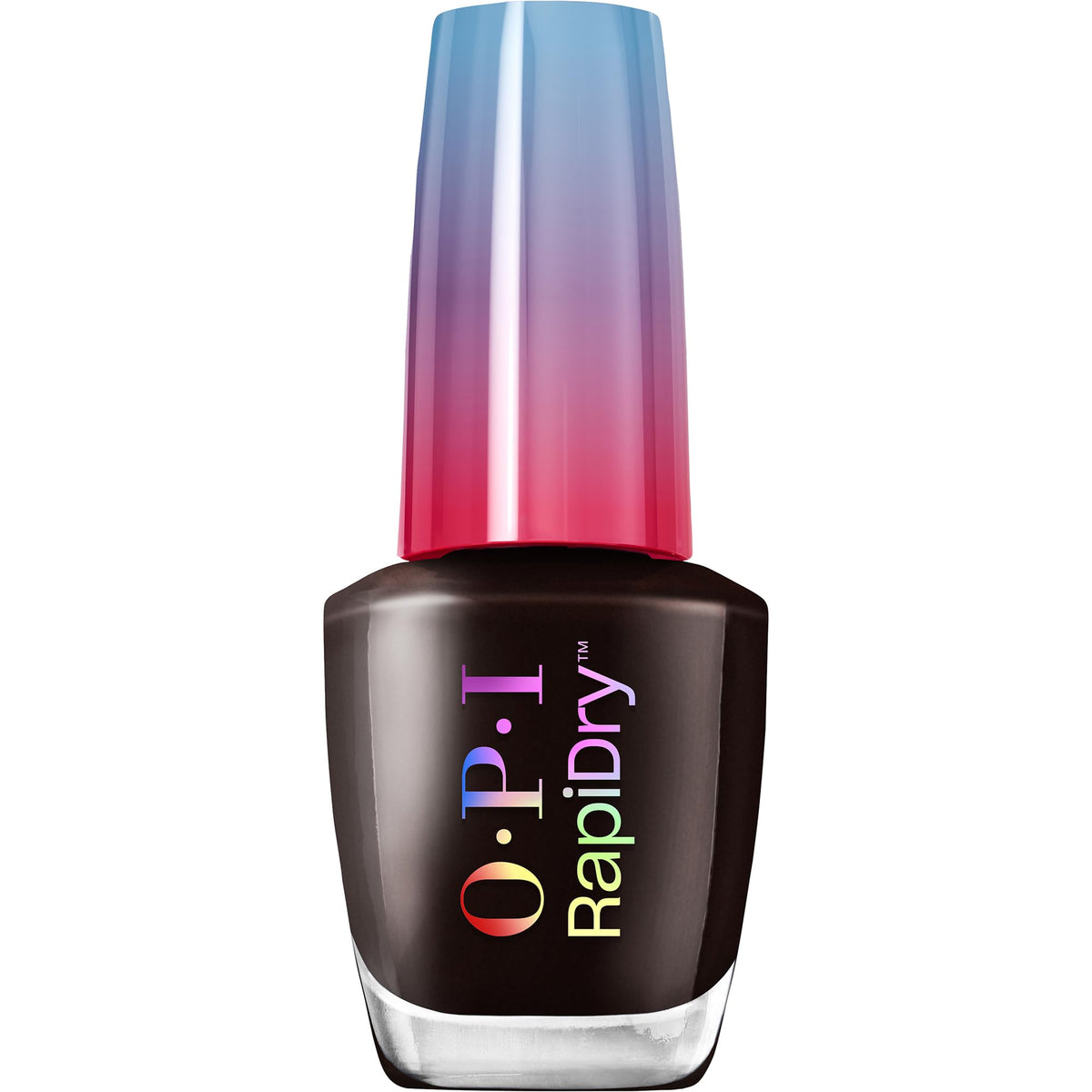 OPI bottle front view showing hi, speed! dark brown crème and brand clarity
