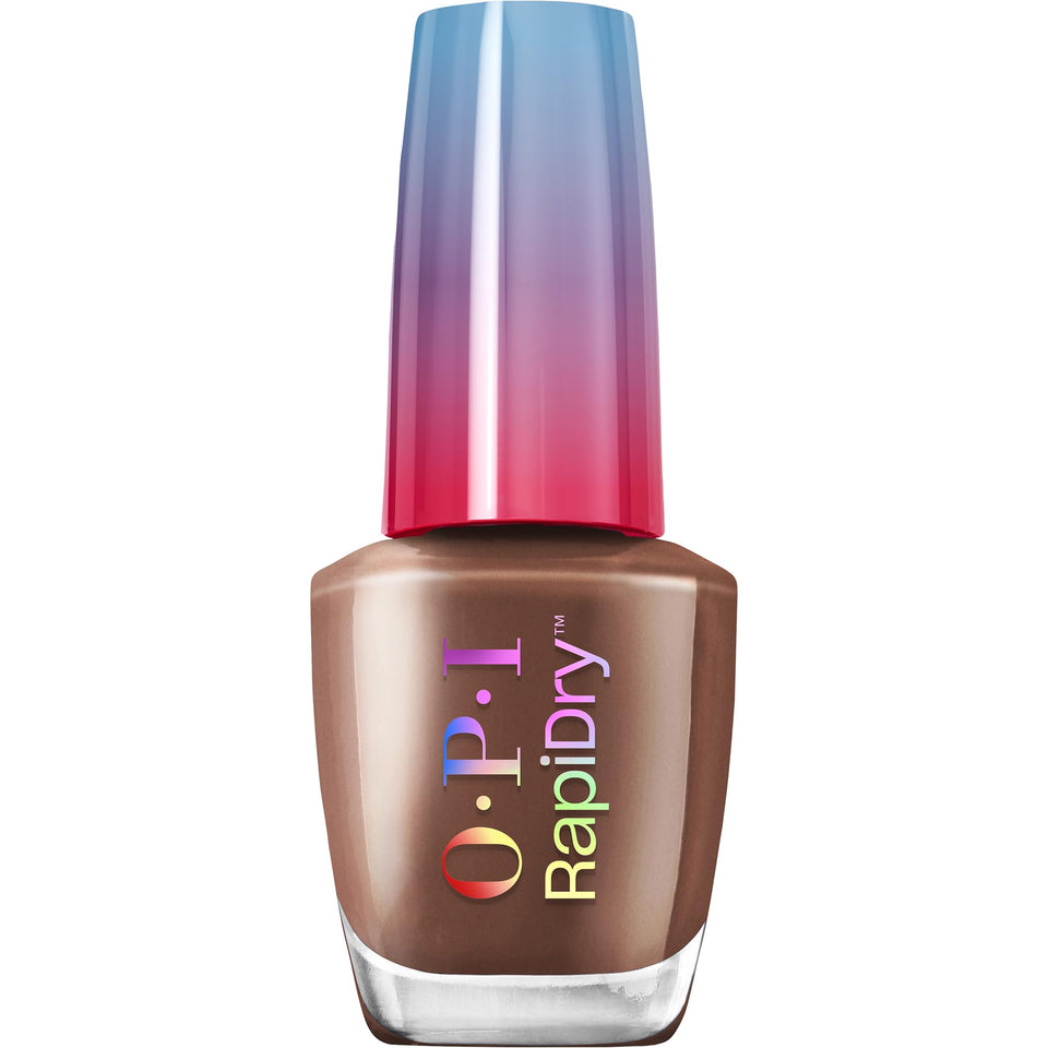 OPI bottle front view showing Impromptu You dark brown polish for instant color