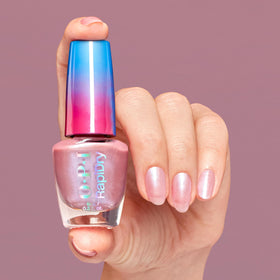 OPI bottle cap detail highlighting post-consumer recycled materials and vegan formula