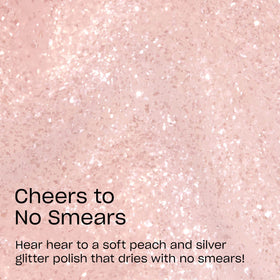OPI color swatch wheel showing semi-sheer peach with silver glitter