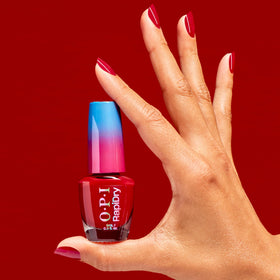 OPI RapiDry texture stroke on white background showing smooth, even formula benefit