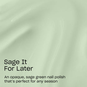 OPI brush stroke of sage green polish demonstrating smooth, even application