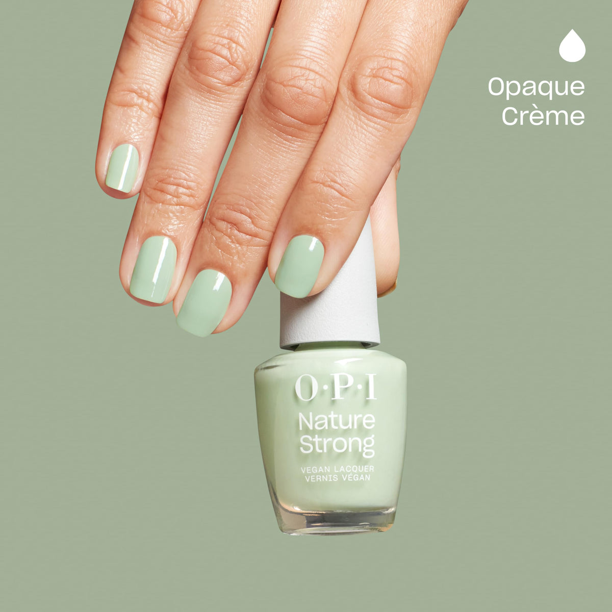 OPI bottle beside fresh sage leaves illustrating botanical inspiration benefit
