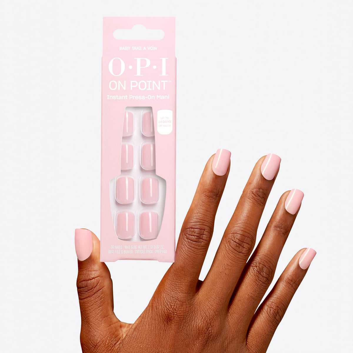 OPI hand model displaying short squoval fit and natural-looking scale