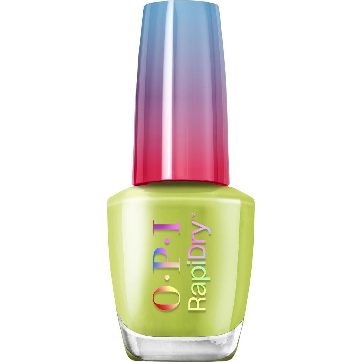 OPI front bottle showing Screen-Grab Green color and quick-dry benefit