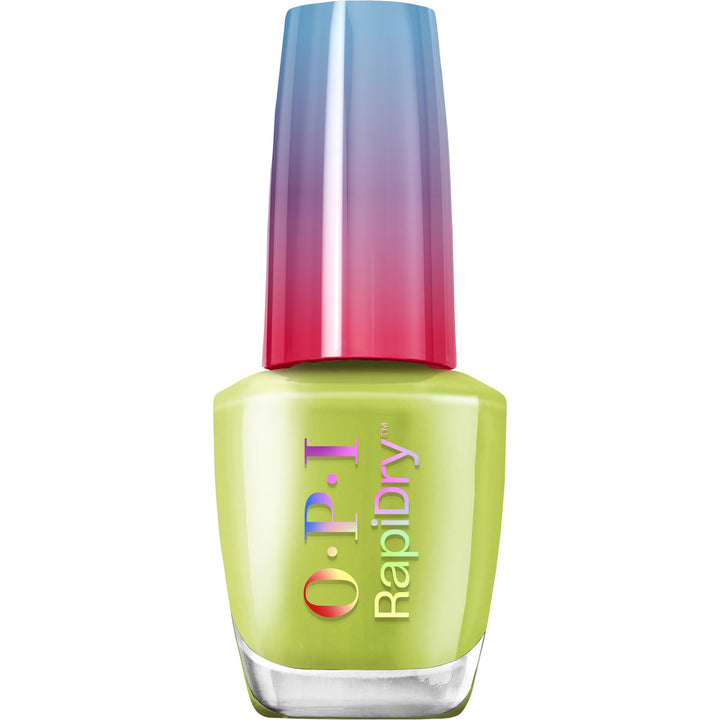 OPI front bottle showing Screen-Grab Green color and quick-dry benefit