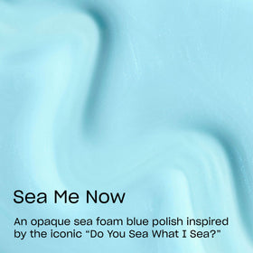 OPI brush applying Sea Me Now showing smooth even coverage