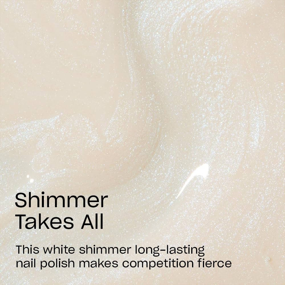 OPI on hand nail swatch showing sheer white shimmer and polished look benefit