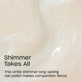 OPI on hand nail swatch showing sheer white shimmer and polished look benefit