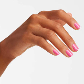 OPI manicured hand wearing Shorts Story showing long-lasting shine
