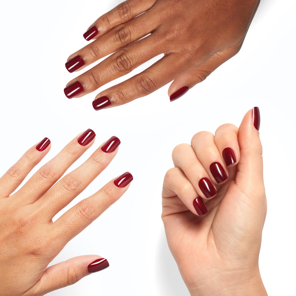 OPI side profile of short squoval tip, comfortable length and natural fit