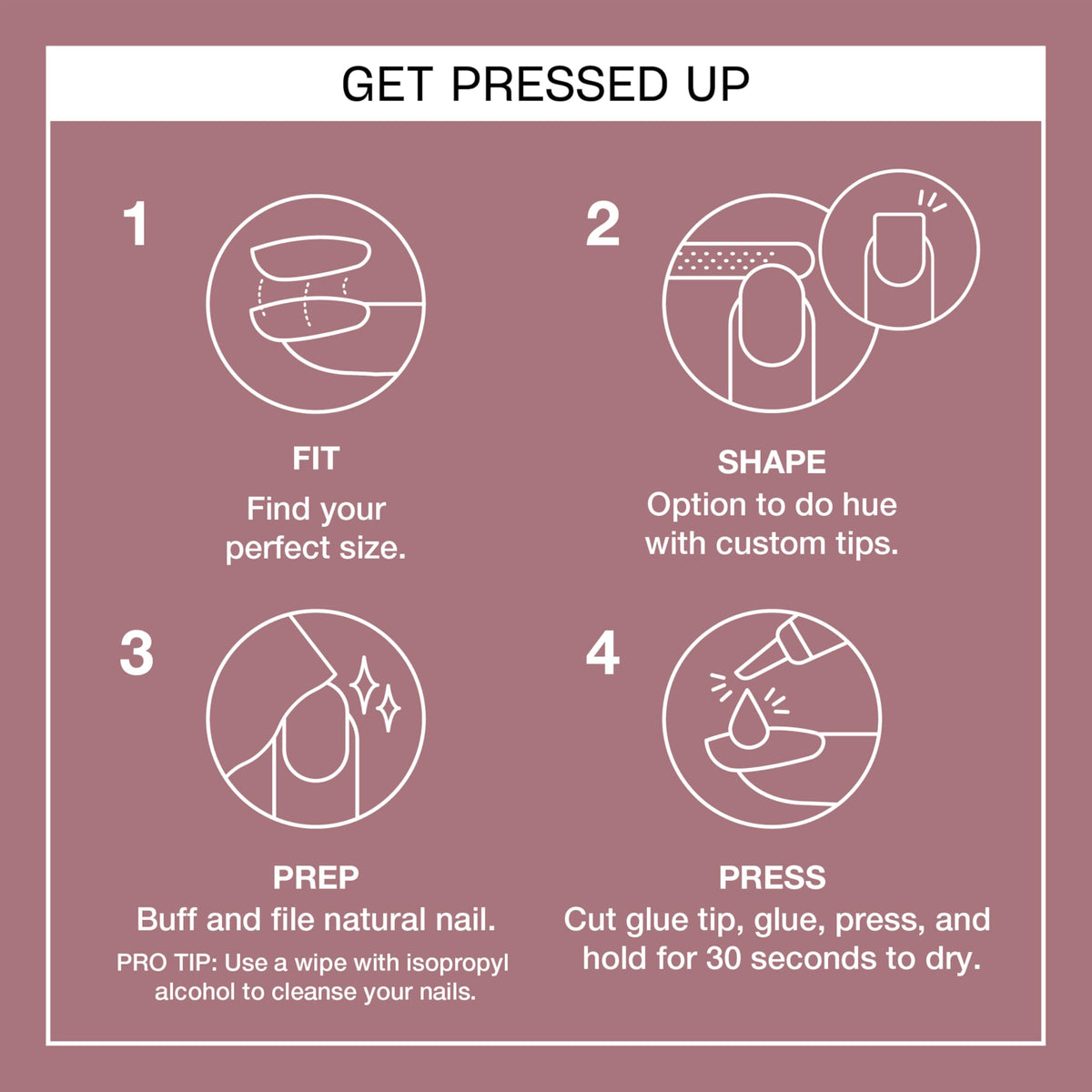 OPI size comparison displaying 24 tips and sizing for custom fit and easy selection