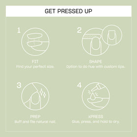 OPI layout of all 30 tips arranged by size showing fit options and extras