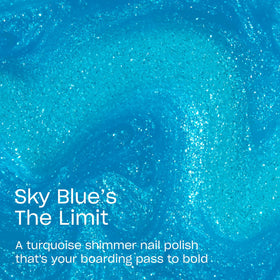 OPI brush stroke of Sky Blue's the Limit demonstrating smooth application and coverage