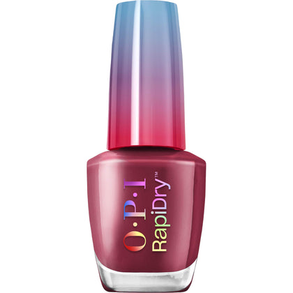 OPI front packaging showing deep berry crème and fast-dry benefit