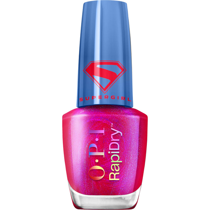 OPI Solar Crush front bottle view showing vibrant hot pink color and shimmer benefit