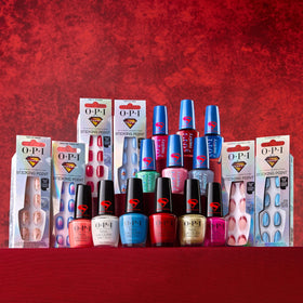 OPI Solar Crush lifestyle image with finished manicure offering glossy, chip-resistant look