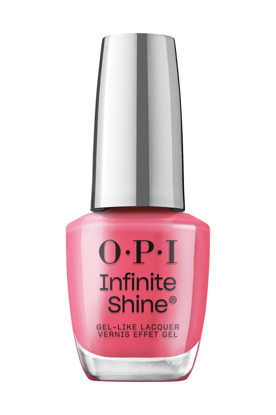 OPI bottle front view showing Strawberry Margarita hot pink and glossy finish