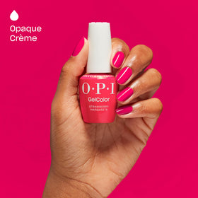 OPI bottle placed inside LED lamp showing quick 30-second cure benefit