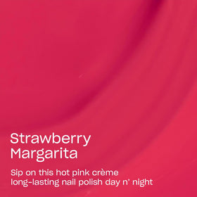 Swatched nail with OPI Strawberry Margarita showing opaque color payoff