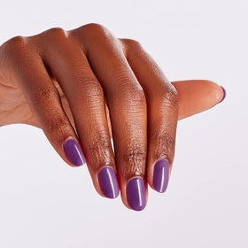OPI nail-wheel swatches illustrating true purple tone and opacity benefit