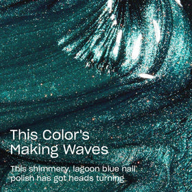 OPI brush stroke of This Color's Making Waves on white card demonstrating smooth even coverage